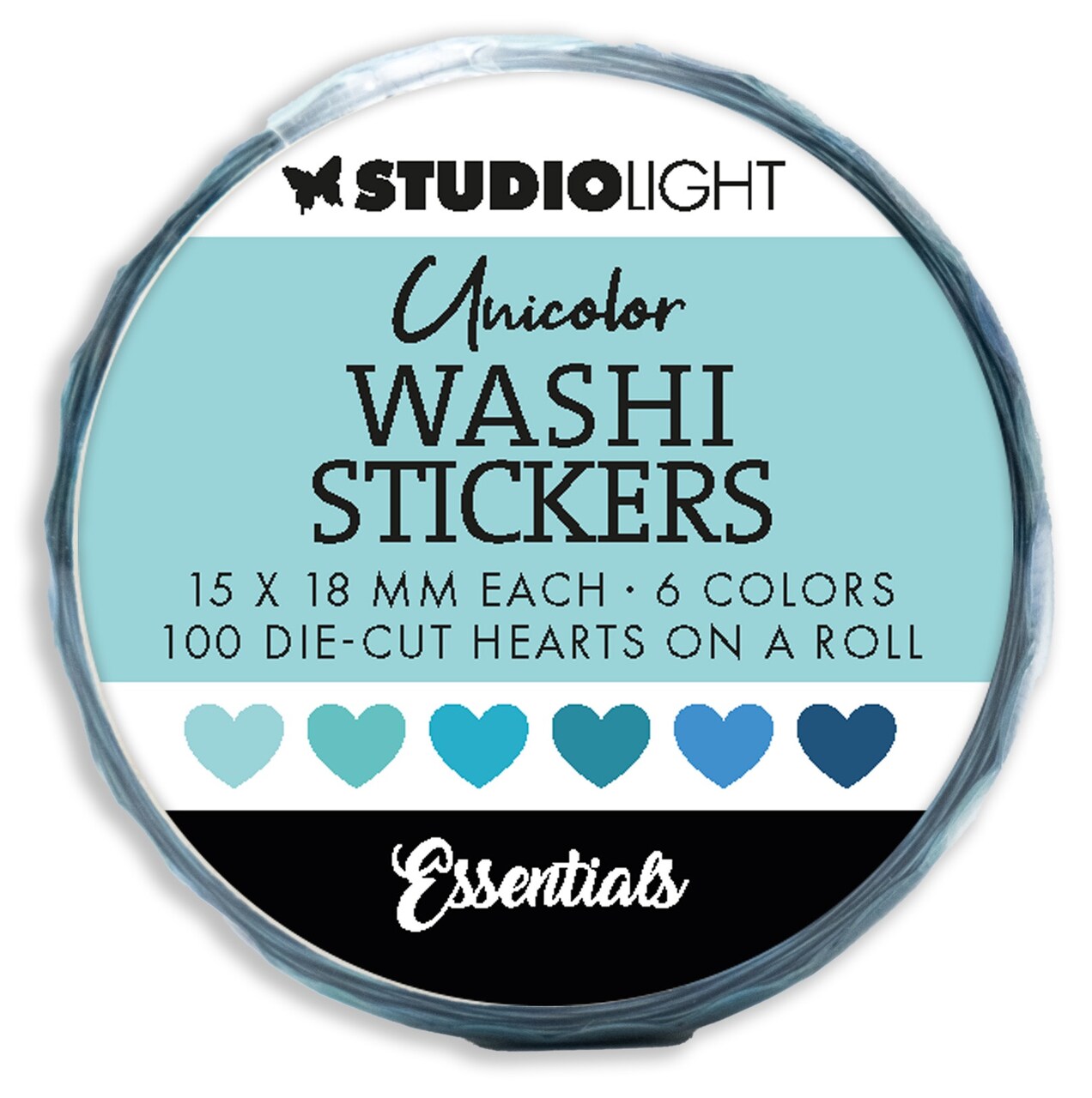 Studio Light Essentials Washi Die-Cut Stickers-Nr. 20, Blues